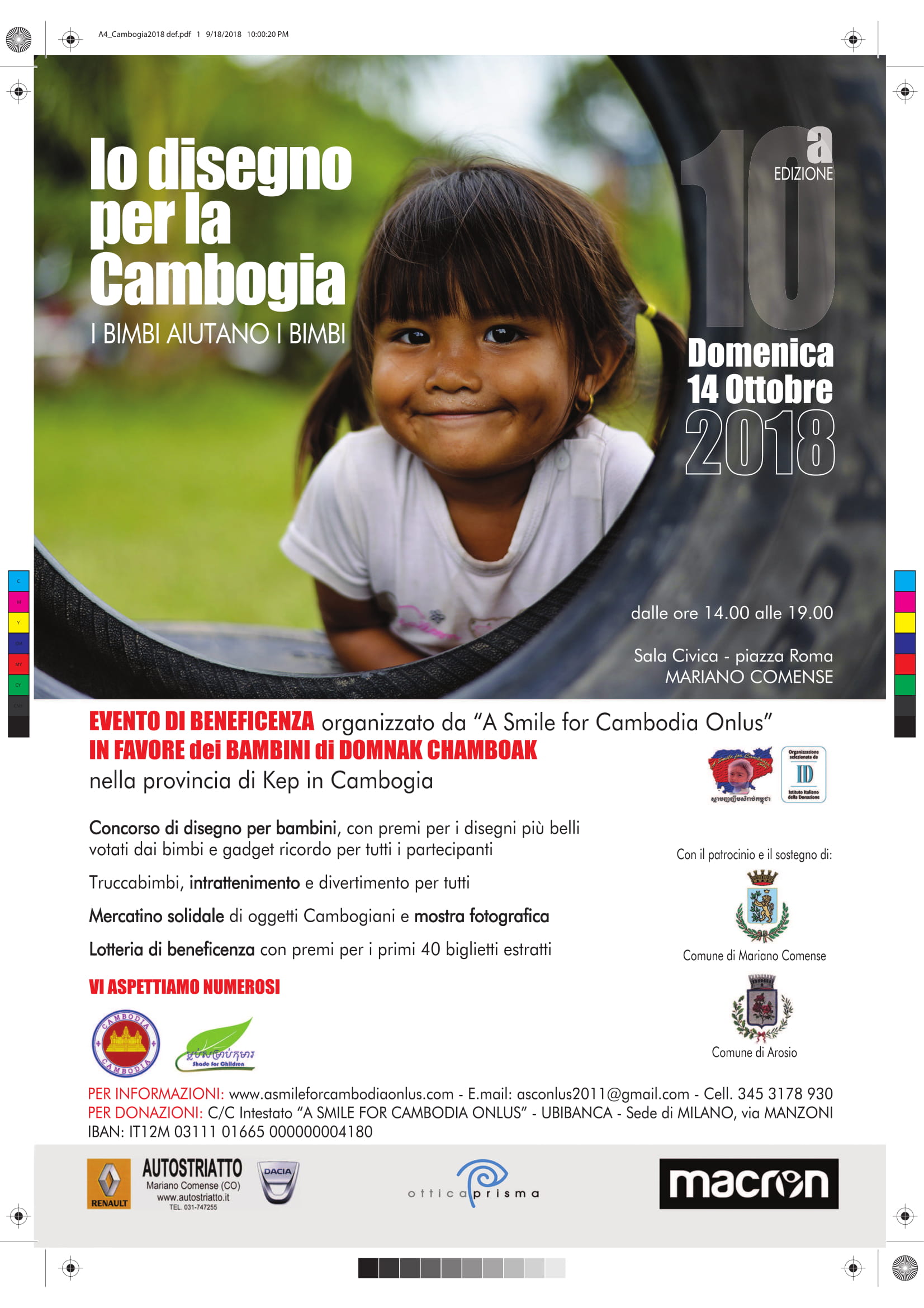 Locandina Io Disegno per la Cambogia 2018