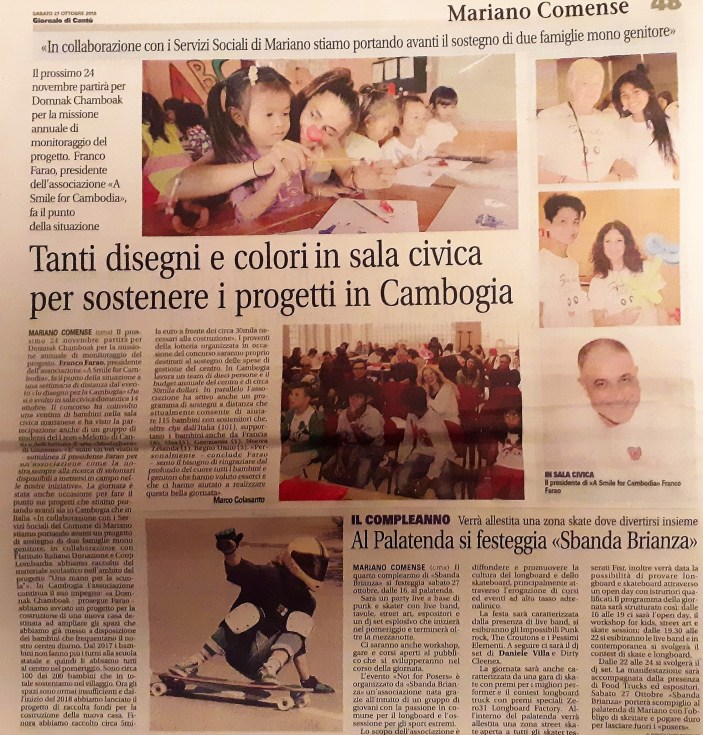 2018 10 28 Articolo Giornale di Cantù